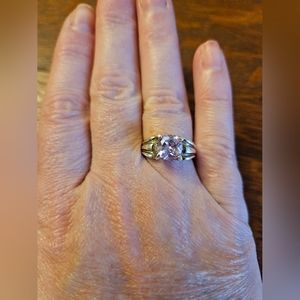 Sterling silver Light pink stone ring